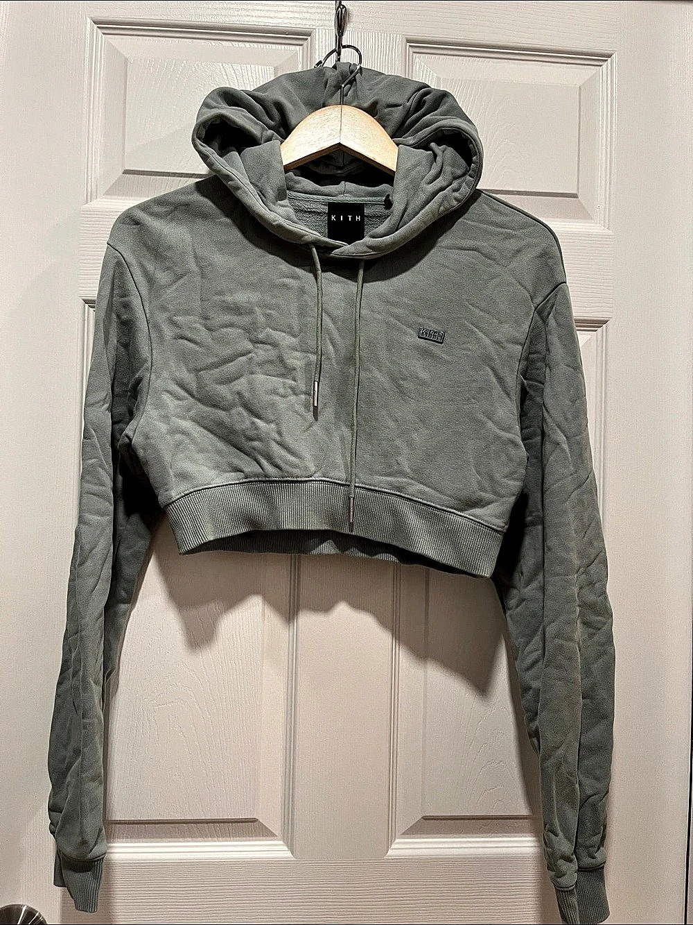 Kith Cropped Hoodie in Green Size XS